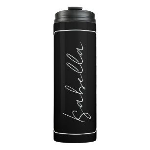 Calligraphy Black White Plain Creative Modern Name Thermal Tumbler