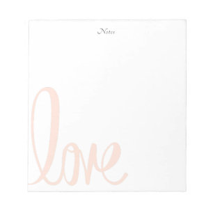 Calligraphy Blush Pink Love Personalised  Notepad