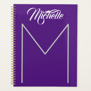 Calligraphy Bold Monogram Name Modern Minimalist Planner