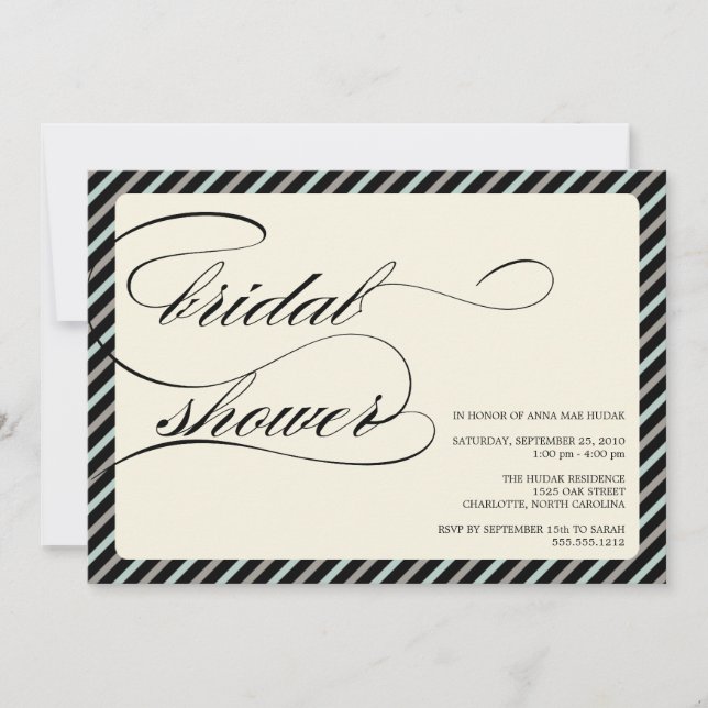 {calligraphy} bridal shower invitation (Front)