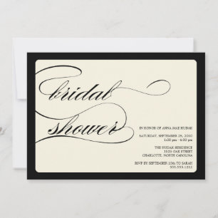 {calligraphy} bridal shower invitation