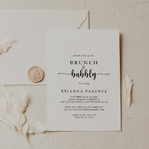 Calligraphy Brunch and Bubbly Bridal Shower Invitation