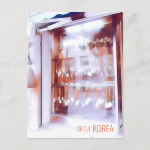 Calligraphy brushes antique shop Korea travel Postcard