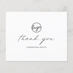 Calligraphy Budget Business Logo Thank You Card