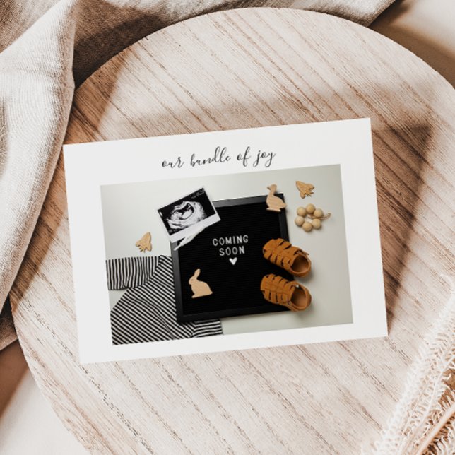 Calligraphy Bundle of Joy Baby Announcement Card (Creator Uploaded)