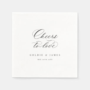 Calligraphy Cheers Napkin Wedding Party Bar Decor