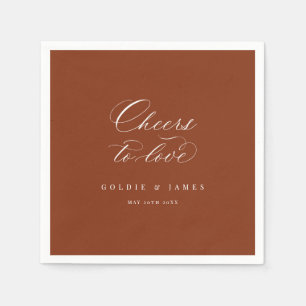 Calligraphy Cheers Napkin Wedding Party Bar Decor