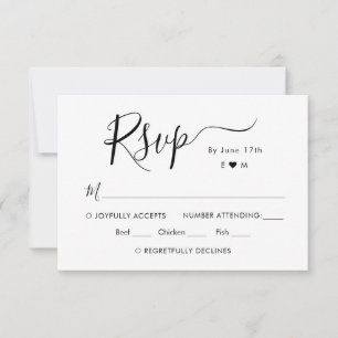 Calligraphy Chic Script Monogram Wedding RSVP