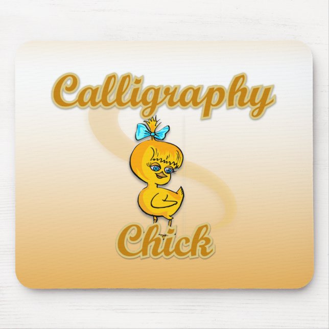 Calligraphy Chick Mouse Mat (Front)