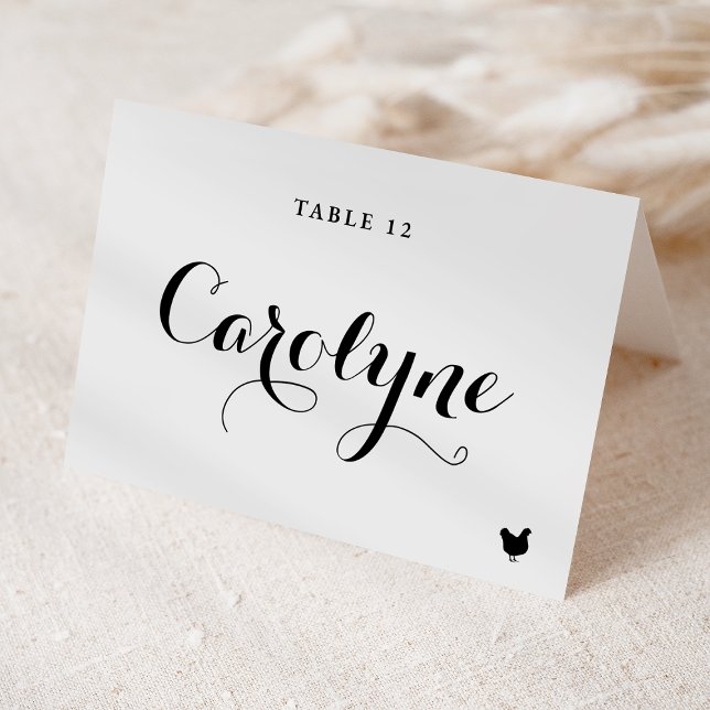 Calligraphy Chicken Meal Choice Wedding Place Card (Creator Uploaded)