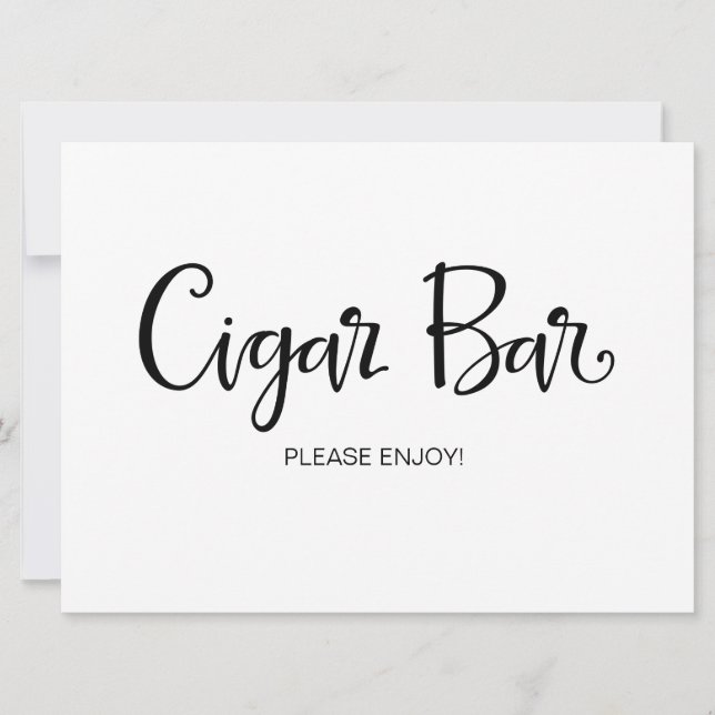 Calligraphy | "Cigar Bar" Wedding sign Invitation (Front)