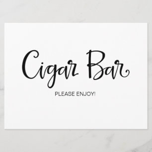 Calligraphy   "Cigar Bar" Wedding sign Invitation