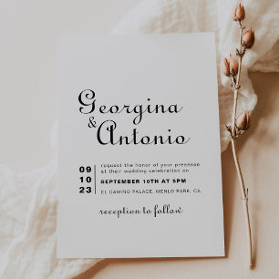 Calligraphy Classic Minimalist Wedding Invitation