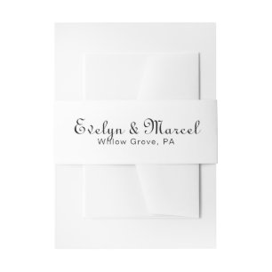 Calligraphy Classic Minimalist Wedding  Invitation Belly Band