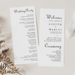 Calligraphy Classic Minimalist Wedding Program Programme<br><div class="desc">This calligraphy classic minimalist wedding program is perfect for a rustic wedding. The simple and elegant design features classic and fancy script typography in black and white.</div>