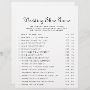 Calligraphy Classic Minimalist Wedding Shoe Game