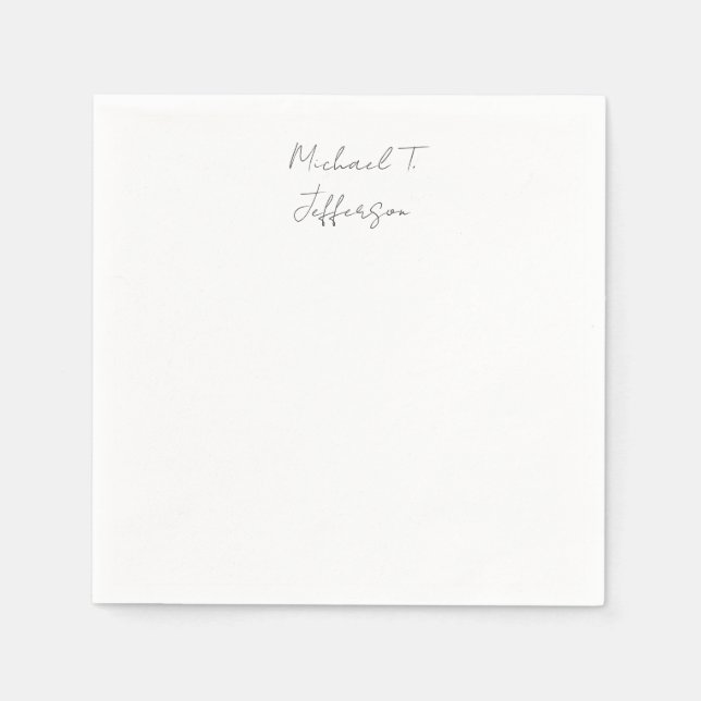 Calligraphy Classical Elegant Plain Simple Napkin (Front)