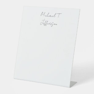 Calligraphy Classical Elegant Plain Simple Pedestal Sign