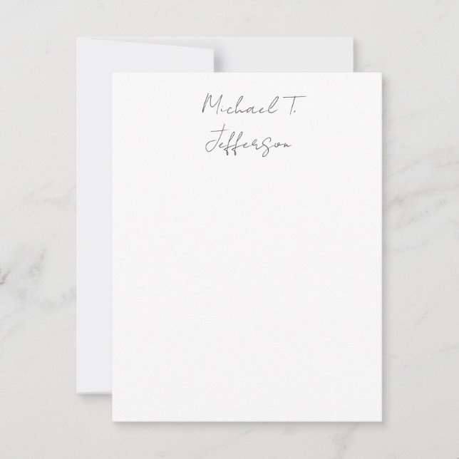 Calligraphy Classical Elegant Plain Simple RSVP Card (Front)