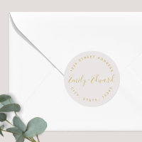 Calligraphy Couple Names Circular Wedding Address