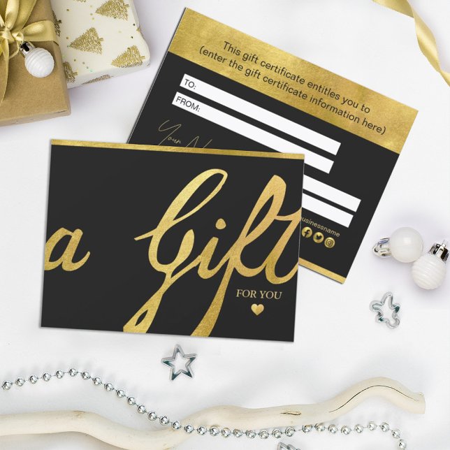 Calligraphy Custom Gold Foil Gift Certificate (Creator Uploaded)