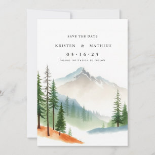Calligraphy Custom Mountain Save The Date
