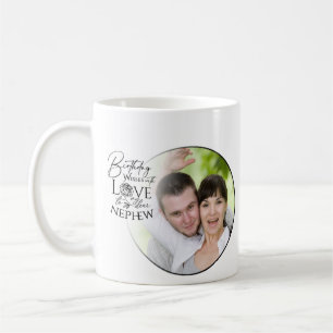 Calligraphy Custom Photo Birthday For Nephew Coffee Mug