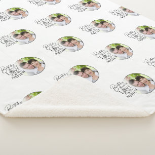 Calligraphy Custom Photo Birthday For Nephew Sherpa Blanket