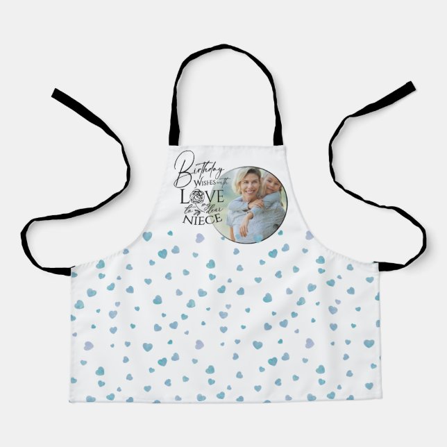 Calligraphy Custom Photo Birthday For  Niece Apron (Front)