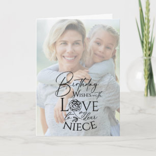 Calligraphy Custom Photo Birthday For Niece Card