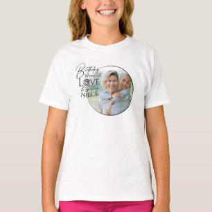 Calligraphy Custom Photo Birthday For  Niece T-Shirt