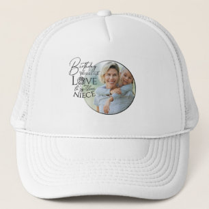 Calligraphy Custom Photo Birthday For  Niece Trucker Hat