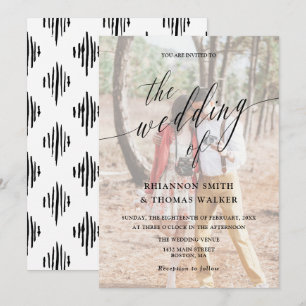 Calligraphy Custom Photo Wedding Invitation