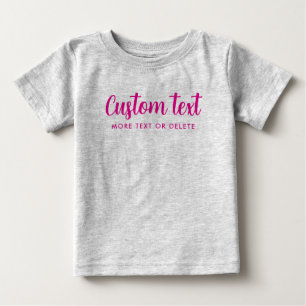 Calligraphy Custom Text Pic Template Heather Grey Baby T-Shirt