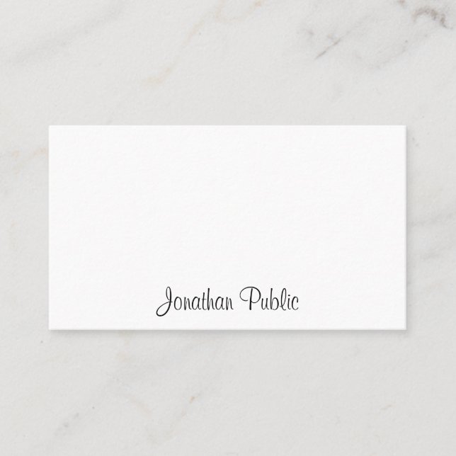 Calligraphy Cute Template Elegant Professional Business Card (Front)