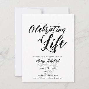 Calligraphy Death Anniversary Celebration Of Life Invitation