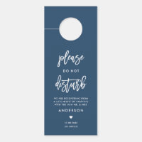 Calligraphy Do Not Disturb Navy Blue Wedding