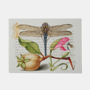 Calligraphy (Dragonfly, Carnation & Pear) Doormat