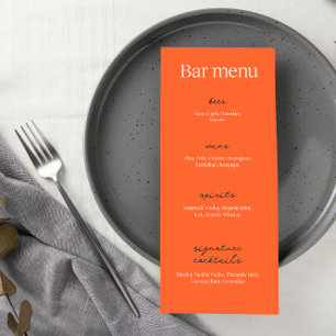 Calligraphy Elegant Beige Wedding   Drink Bar  Menu