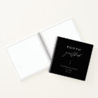 Calligraphy Elegant Black Wedding Photo Guestbook