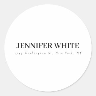 Calligraphy Elegant Black & White Bold Retro Classic Round Sticker