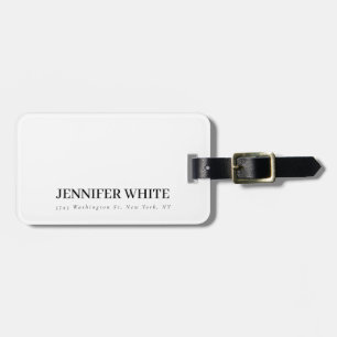Calligraphy Elegant Black & White Bold Retro Luggage Tag