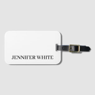 Calligraphy Elegant Black & White Bold Retro Luggage Tag