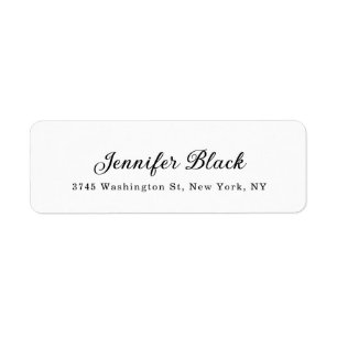 Calligraphy Elegant Black & White Name Addresss