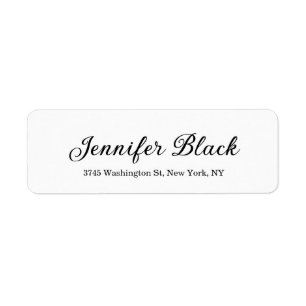 Calligraphy Elegant Black & White Name Addresss