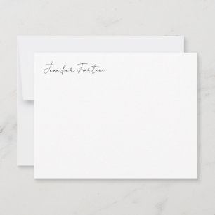 Calligraphy Elegant Black & White Plain Simple Card