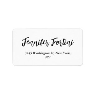 Calligraphy Elegant Black & White Plain Simple Label
