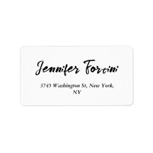 Calligraphy Elegant Black & White Plain Simple Label