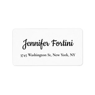 Calligraphy Elegant Black & White Plain Simple Label