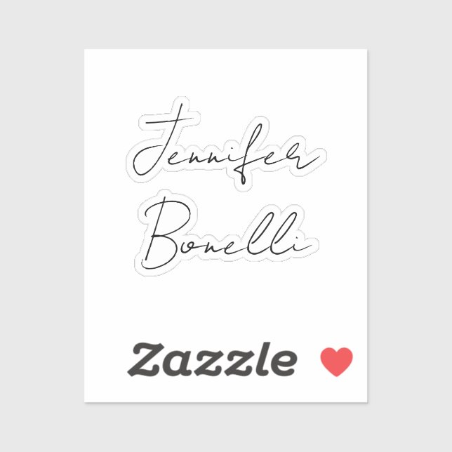 Calligraphy Elegant Black White Plain Simple Name (Sheet)